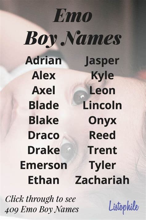 emo bo|311 Emo Boy Names .